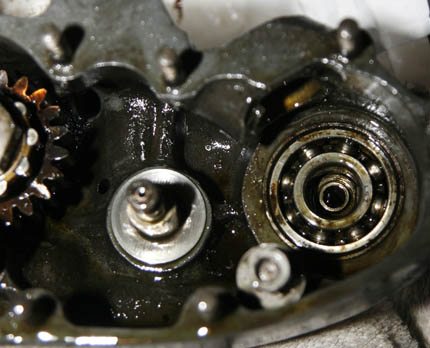 Rear Ball bearing with camshaft removed